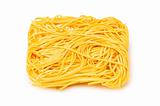 Stack of spaghetti isolated on the white