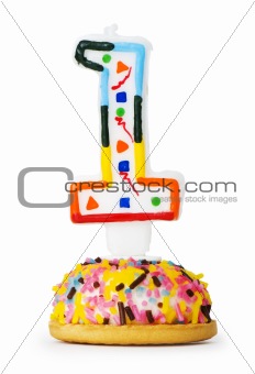 Birthday candles isolated on the white background 