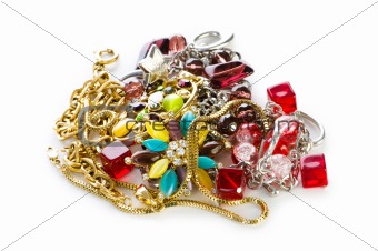 Jewellery isolated on the white background