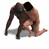 the apeman and the gorilla are ground friends