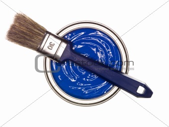  Blue Paint can with brush