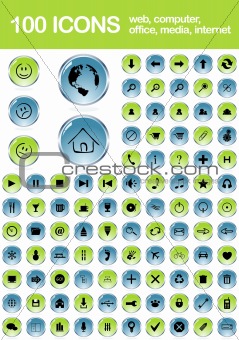 Set of 100 web icons