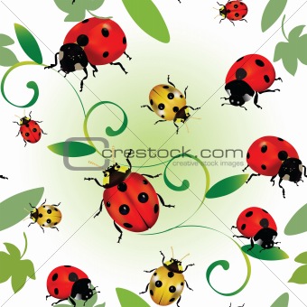 Seamless  ladybugs