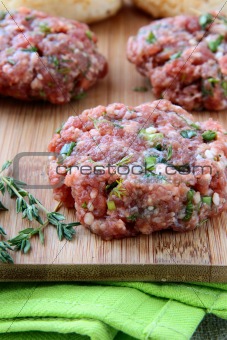 raw minced meat for hamburgers
