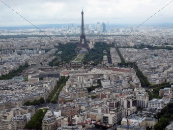 Eiffel tower aerial view