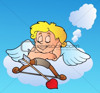 Dreaming Valentine Cupid with bow
