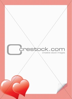 Love letter template with hearts