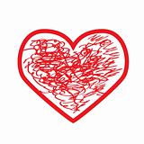 Red heart.Vector illustration