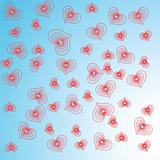 Abstract red hearts.Vector illustration