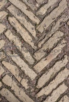Stone pattern on land roadway