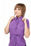 Young girl in violet blouse