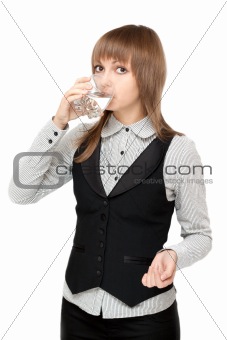 Young girl to drink water