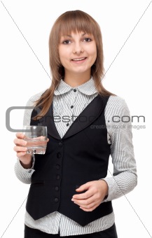 Young girl with cup of water
