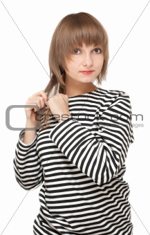 Girl in striped tanktop