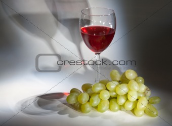 Goblet red wine, white grape