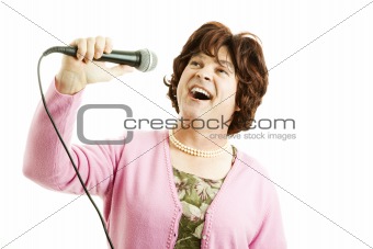 Frumpy Singer Belts One Out