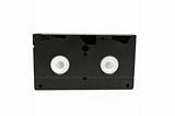 Old VHS cassette on a white background