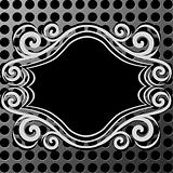 ornament frame on metal texture