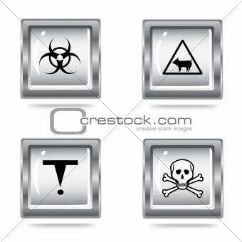 set  icons of the Hazard symbols
