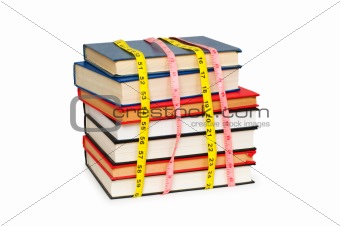 Measuring the knowledge - concept with books on white