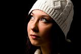 Cute woman with wool hat