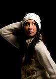 Cute woman with wool hat