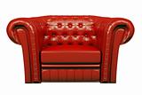 red leather armchair 3d