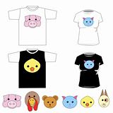 T-shirts with cute animals vector