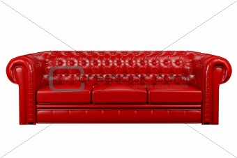 red leather sofa 3d