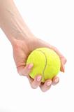 beautiful hands holding tennis ball 