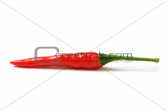 Red chili peppers isolated on the white