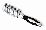 Silver hairbrush isolated on the white background