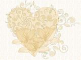 vector heart and seamless  floral  background