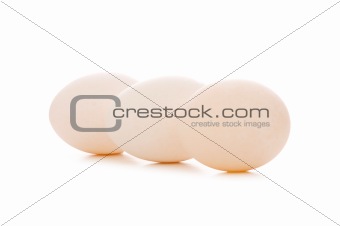 Group of eggs isolated on the white