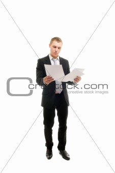 Young man with some documents