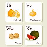 Fruits and vegetables  alphabet cards 