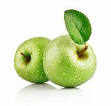 green apple fruits with leaf