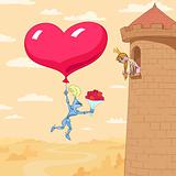 Valentine's Day of princess in a tower