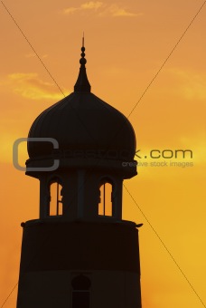 silhouette of a mosque 
