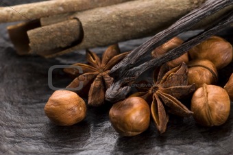 aromatic spices with brown sugar and nuts