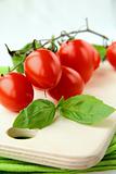 cherry tomatoes and basil
