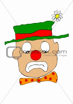 mournful clown - vector