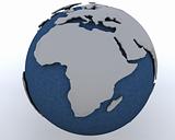Globe showing africa region