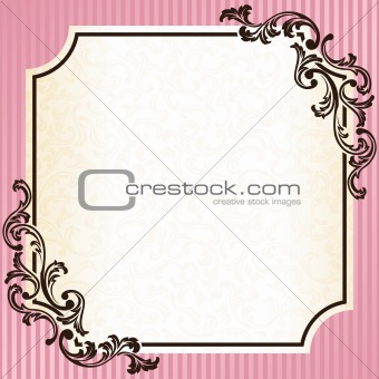Vintage rococo frame in pink