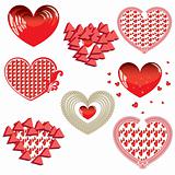 Vector set of Red Hearts