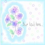light blue background with rich hand-drawn flowers