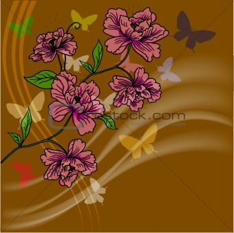 eps10 hand drawn background with a fantasy flower