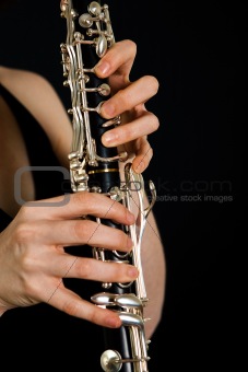 Playing on clarinet
