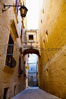 Narrow street of Mdina, Malta