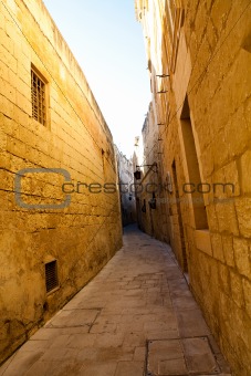 Narrow street of Mdina, Malta